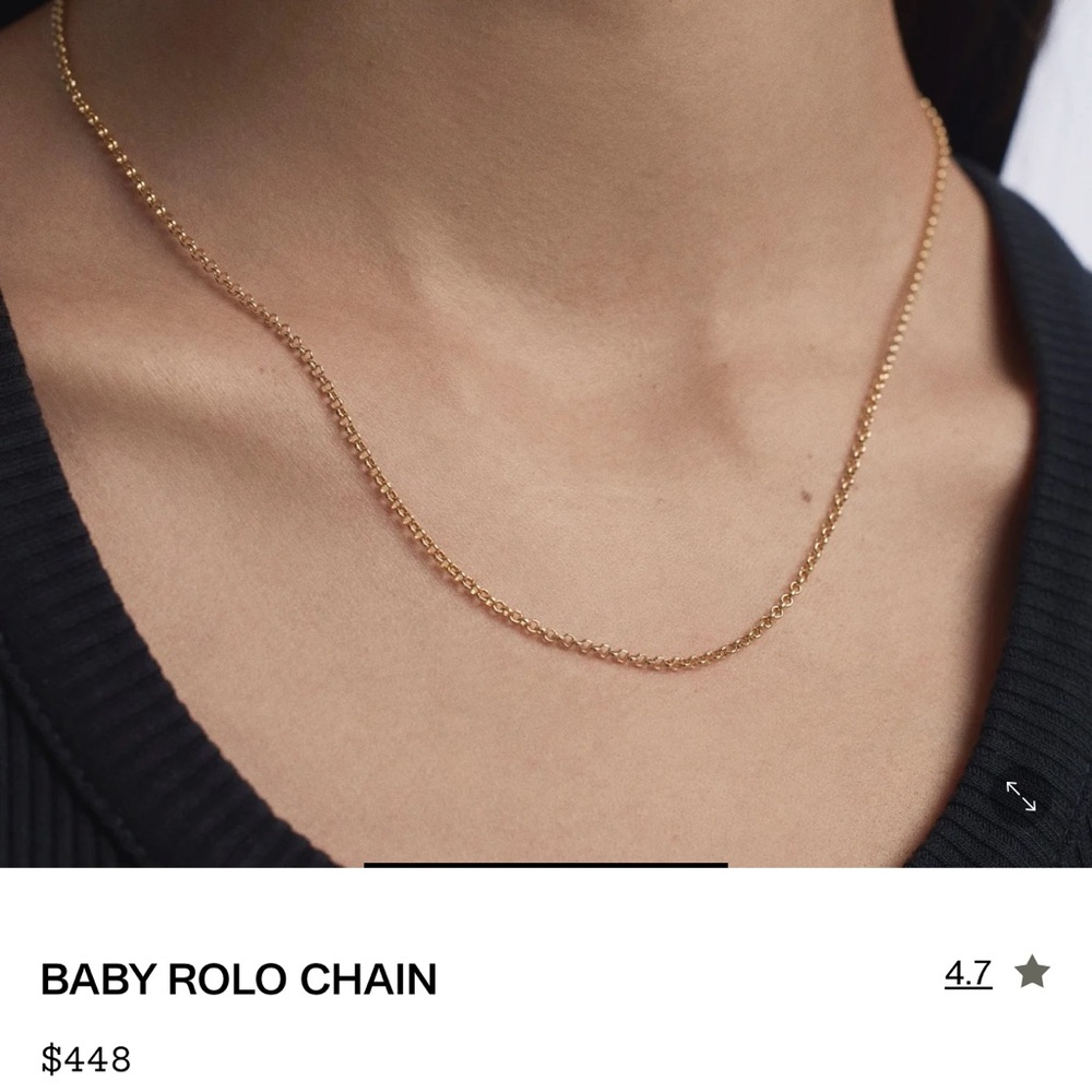 Mejuri 14K Gold Baby Rolo Chain